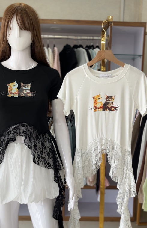 Lacey Fall Detail Crop T-shirts